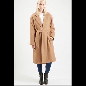 Topshop Long Belted Camel Coat **MISSING BELT**